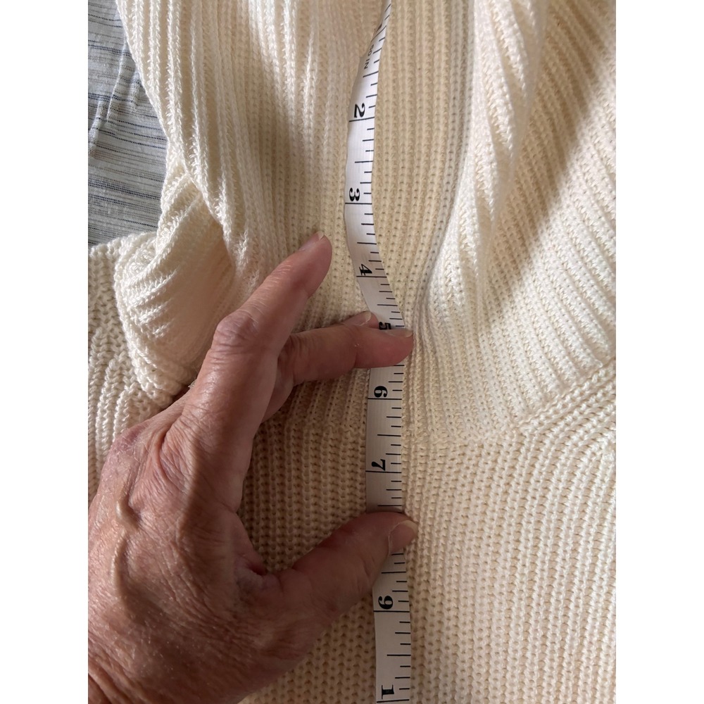 J.Crew Womens Cream Shaker Stitch Turtleneck Sweater Relaxed Fit Pullover Size S - Picture 12 of 14
